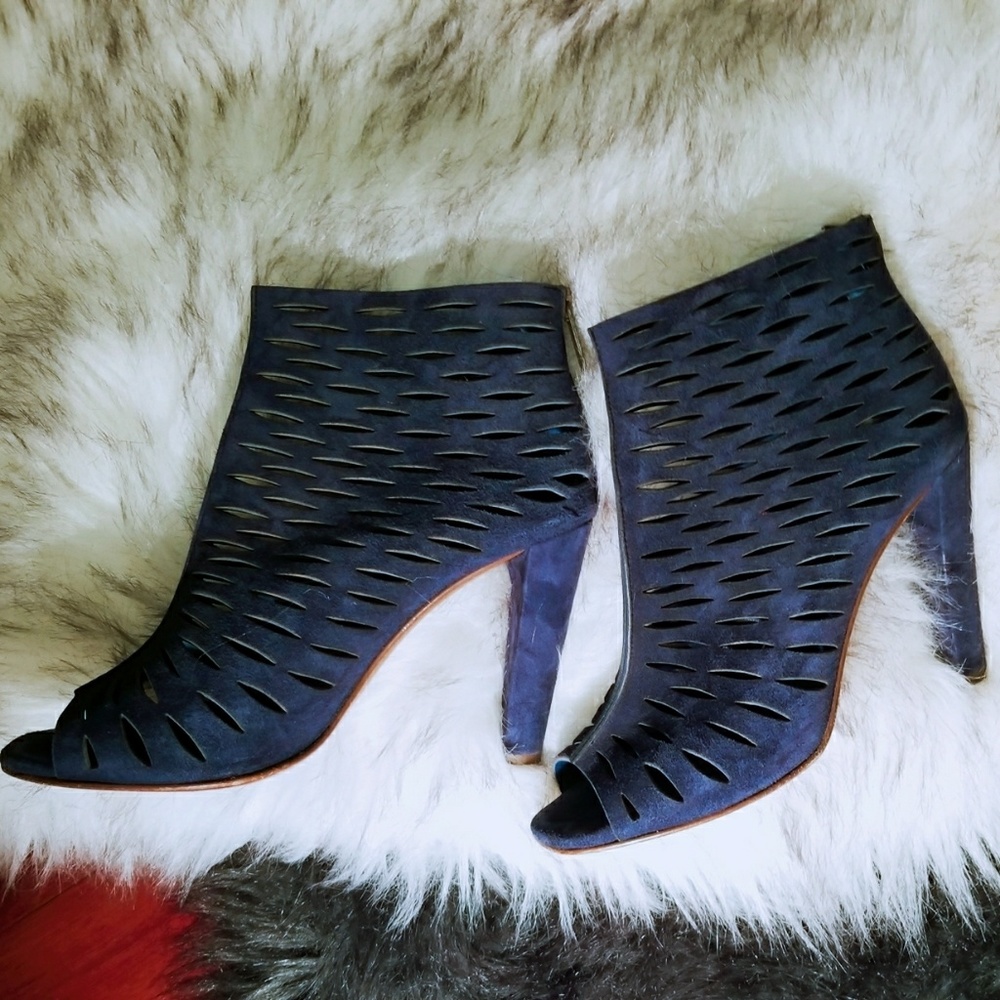 DvF Blue Suede Booties